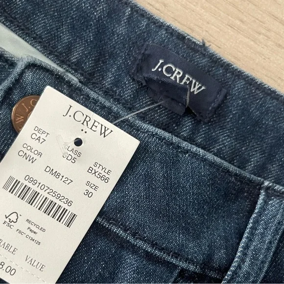 🆕 J. Crew | Wide Leg Pleated Trouser Jean Dark Wash Size 30 - Picture 4 of 6